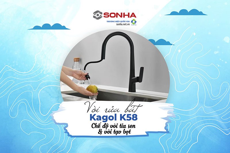 V&ograve;i Kagol K58 2 chế độ nước tia sen v&agrave; tạo bọt