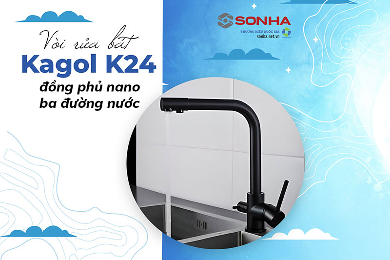 V&ograve;i rửa b&aacute;t 3 đường nước Kagol K24