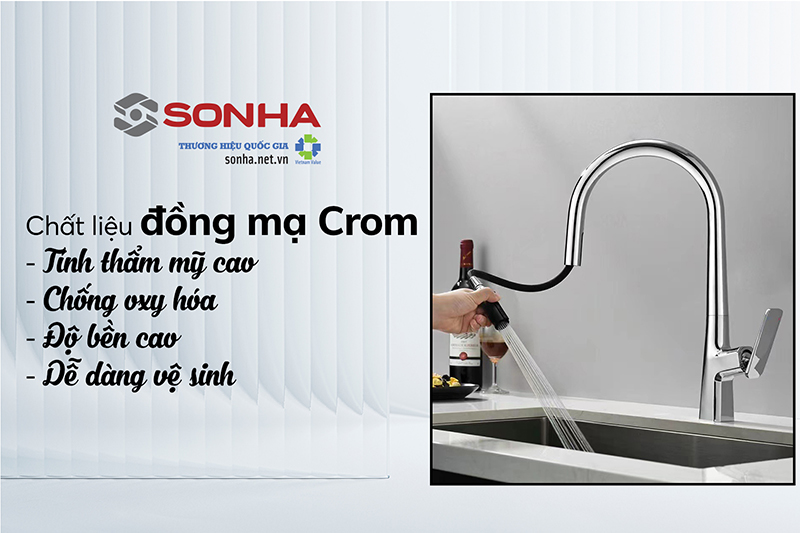 V&ograve;i rửa b&aacute;t Kagol K60 l&agrave;m từ đồng mạ crom