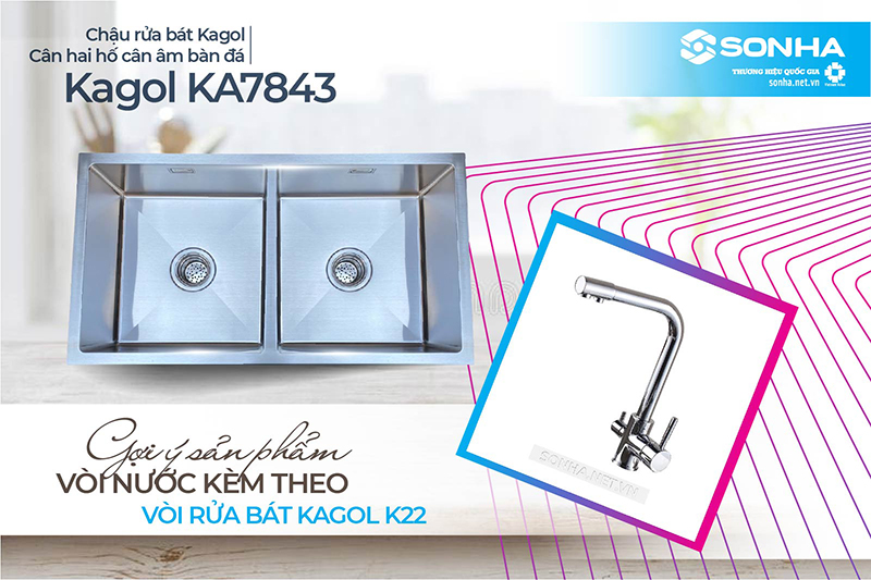 V&ograve;i Kagol K22 đi k&egrave;m chậu Kagol KA7843