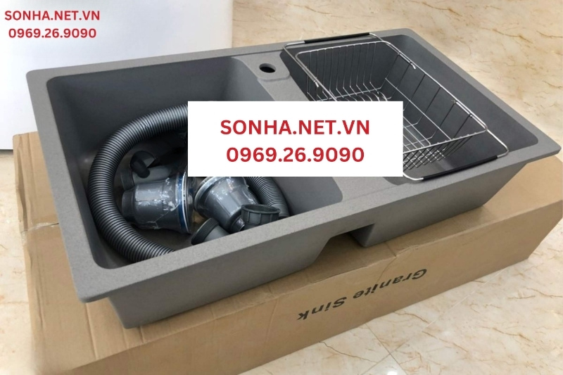 H&igrave;nh ảnh thực tế của chậu rửa b&aacute;t đ&aacute; Homaya CĐ06
