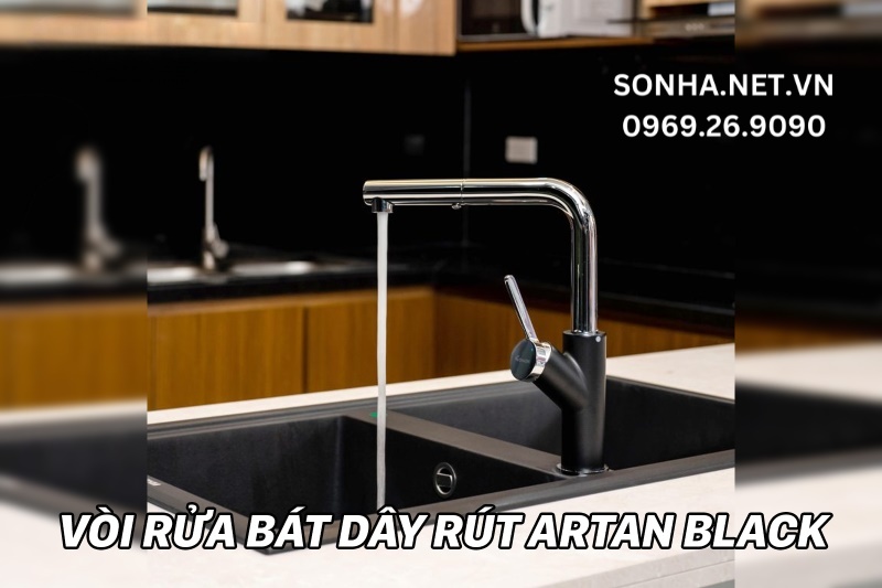 V&ograve;i rửa b&aacute;t Konox Artan Black