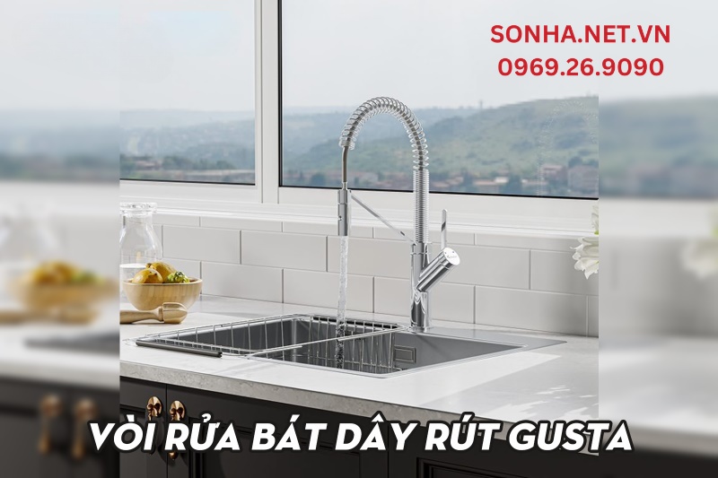 V&ograve;i rửa b&aacute;t d&acirc;y rút Konox Gusta