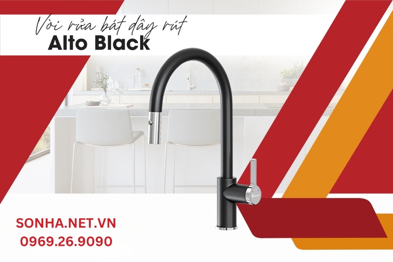 V&ograve;i rửa b&aacute;t r&uacute;t d&acirc;y Konox Alto Black