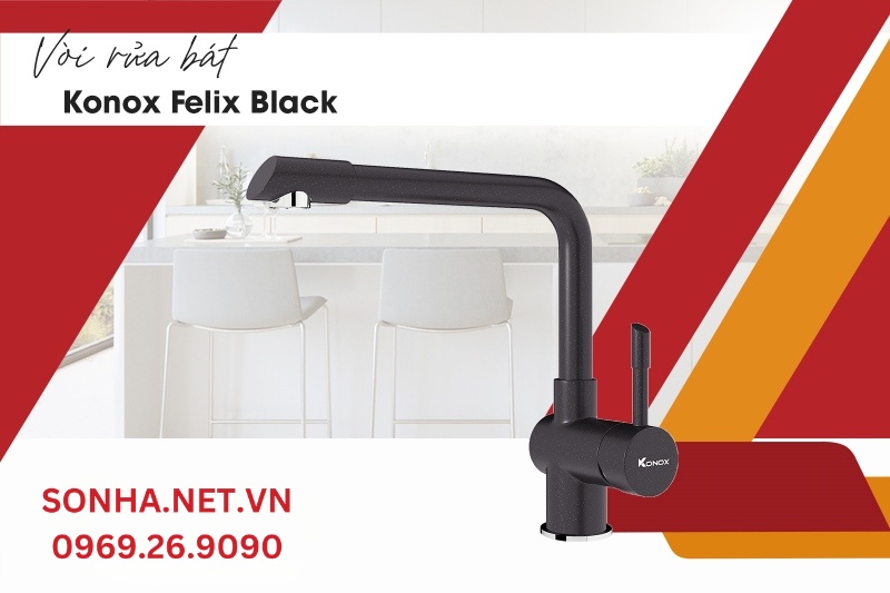 V&ograve;i rửa b&aacute;t Konox Felix Black