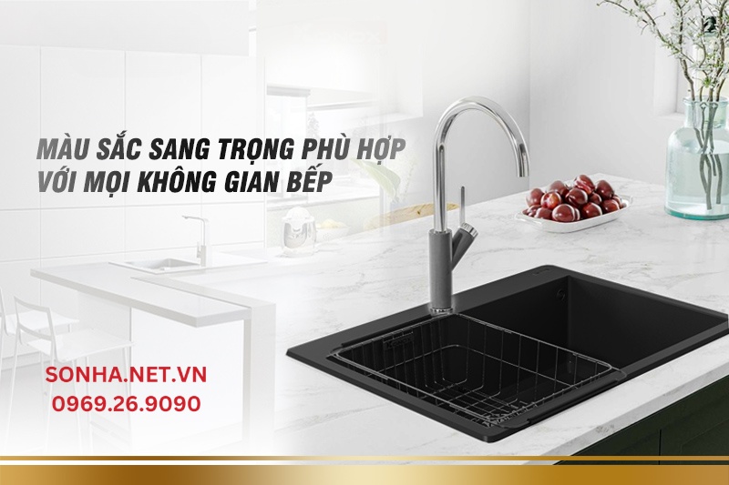 M&agrave;u sắc sang trọng ph&ugrave; hợp với mọi kh&ocirc;ng gian bếp