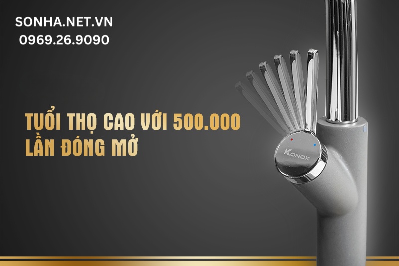 Tuổi thọ cao với 500.000 lần đóng mở