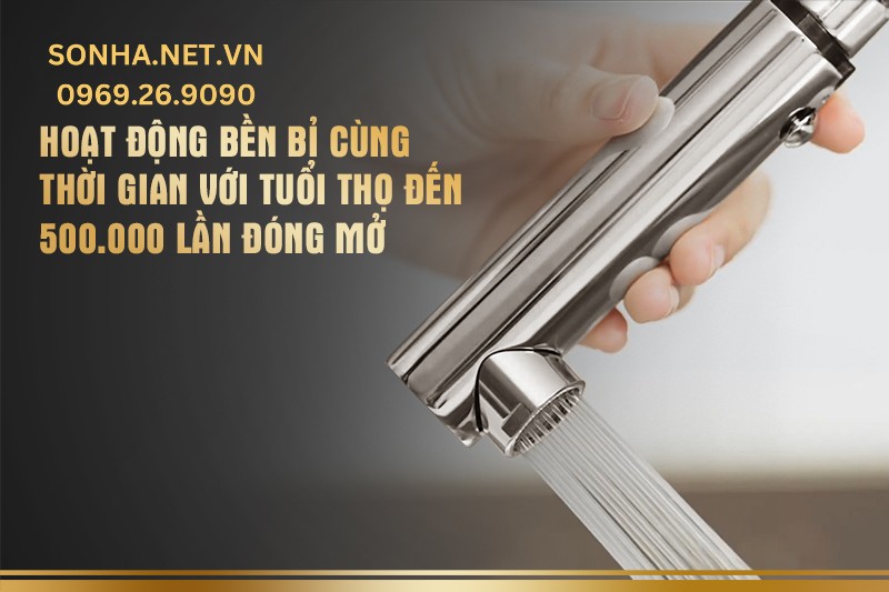 Hoạt động bền bỉ c&ugrave;ng thời gian với 500.000 lần đ&oacute;ng mở