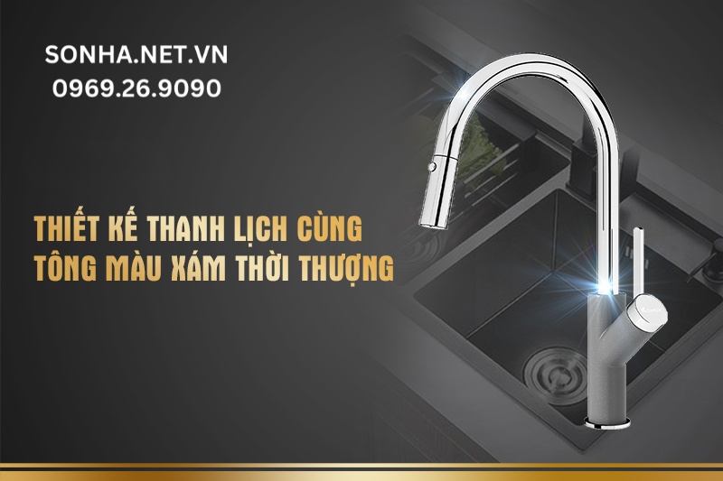 Thiết kế thanh lịch c&ugrave;ng t&ocirc;ng m&agrave;u x&aacute;m thời thượng