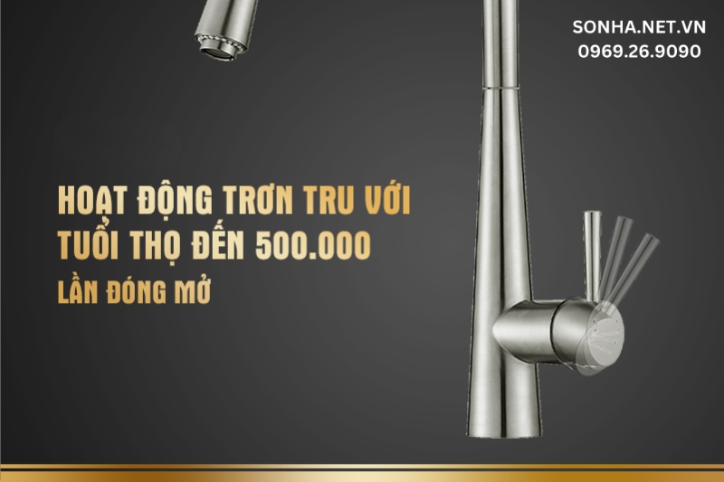 Tuổi thọ cao l&ecirc;n đến 500.000 lần đ&oacute;ng mở