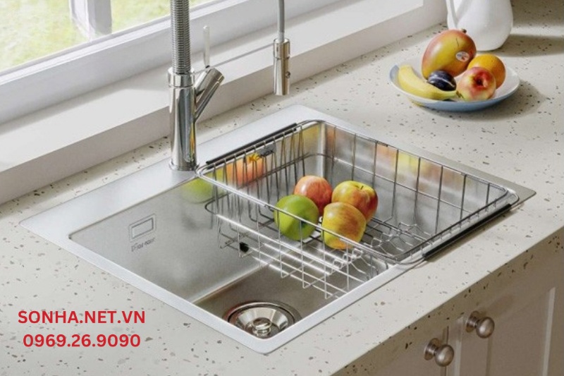 H&igrave;nh ảnh thực tế bồn rửa ch&eacute;n 1 hộc Konox Turkey Neron 600