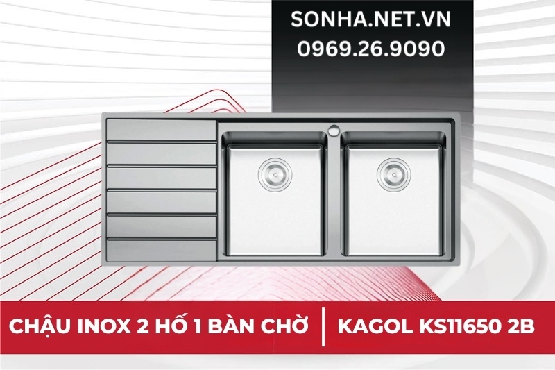 Si&ecirc;u phẩm chậu rửa ch&eacute;n Konox European Sink Premium KS11650 2B