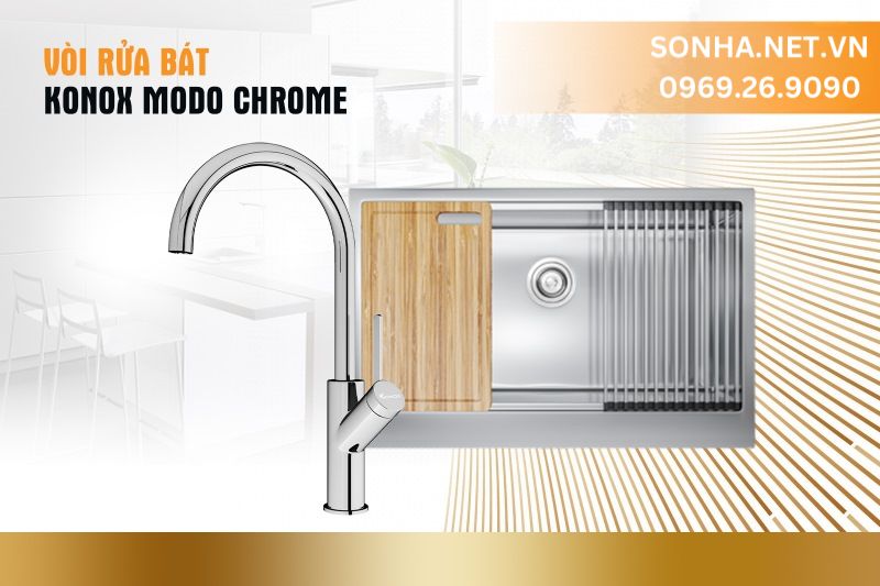 V&ograve;i rửa b&aacute;t Konox Modo Chrome