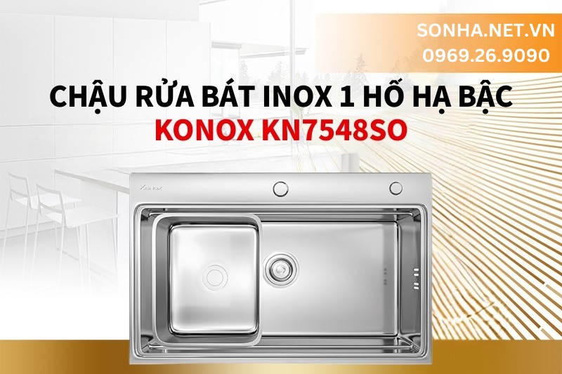 Si&ecirc;u phẩm chậu 1 hố hạ bậc Konox Overmount Sink KN7548SO