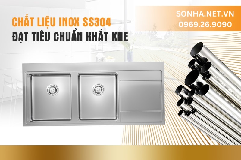 Chất liệu inox SS304 cao cấp đạt ti&ecirc;u chuẩn khắt khe