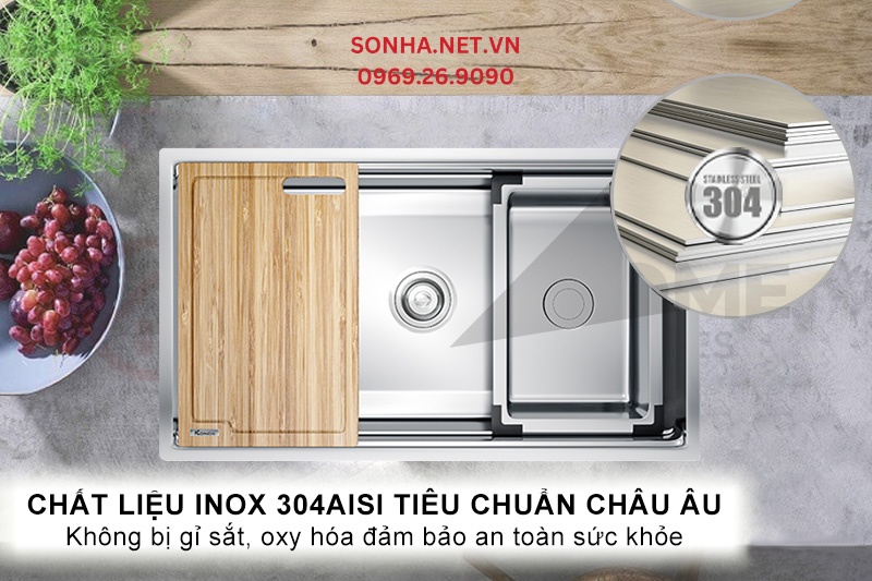 Chất liệu inox 304AISI ti&ecirc;u chuẩn ch&acirc;u &Acirc;u an to&agrave;n cho 8KBET hiện đăng mở
