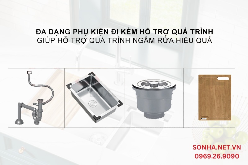 Chậu rửa b&aacute;t 1 hố KONOX Workstation Sink-Undermount Sink KN7644SU