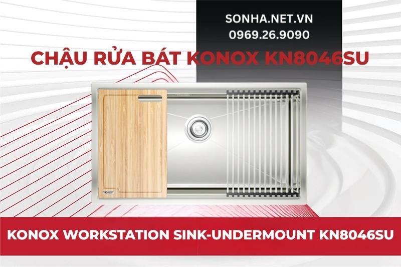 Si&ecirc;u phẩm chậu rửa b&aacute;t 1 hố Konox KN8046SU được người ti&ecirc;u d&ugrave;ng lựa chọn