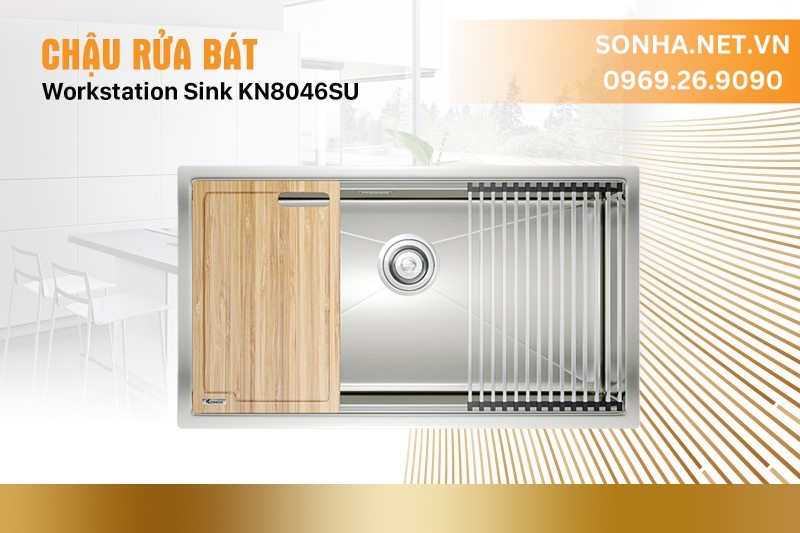Chậu rửa b&aacute;t 1 h&ocirc;́ Konox Workstation Sink KN8046SU
