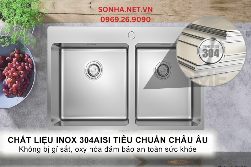 Chất liệu inox 304AISI ti&ecirc;u chuẩn ch&acirc;u &Acirc;u an to&agrave;n cho 8KBET hiện đăng mở