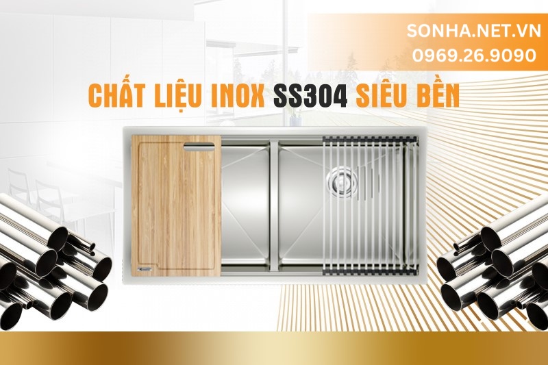Chất liệu inox SS304 cao cấp si&ecirc;u b&ecirc;̀n
