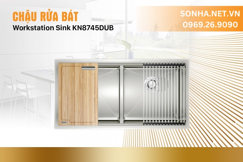 Chậu rửa b&aacute;t Workstation Sink-Undermount Sink KN8745DUB