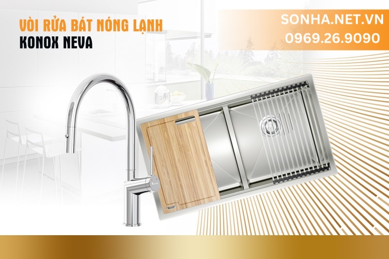 Vòi rửa bát nóng lạnh Konox Neva