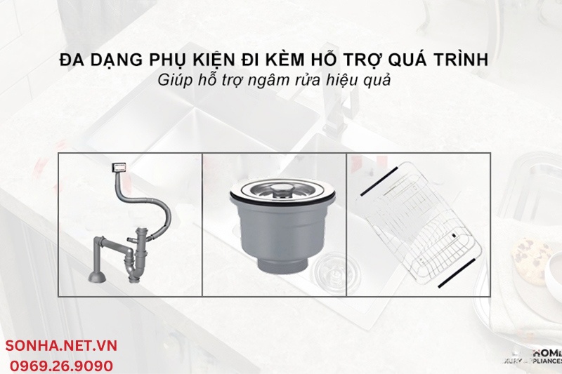 Đầy đủ bộ phụ kiện đi kèm hỗ trợ quá trình sử dụng