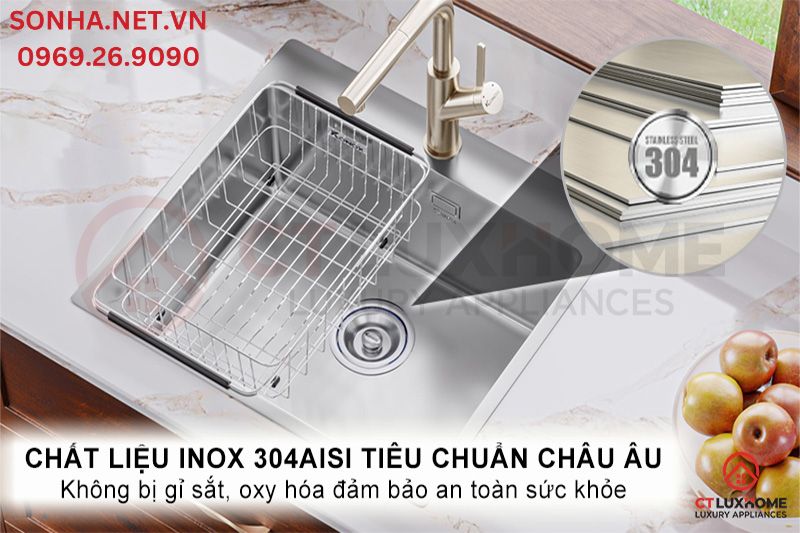 Chất liệu inox 304 ti&ecirc;u chuẩn ch&acirc;u &Acirc;u đảm bảo an to&agrave;n 8KBET hiện đăng mở