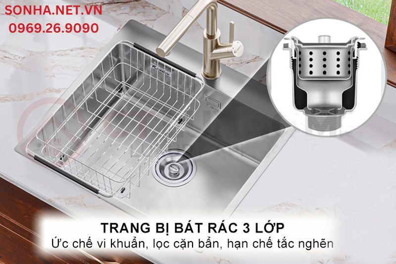 Trang bị b&aacute;t r&aacute;c 3 lớp ức chế 8Kbet8 casino trực tuyến sinh trưởng, lọc cặn bẩn, hạn chế tắc ống tho&aacute;t nước