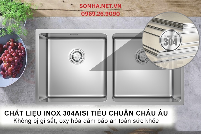 Chất liệu inox 304AISI ti&ecirc;u chuẩn ch&acirc;u &Acirc;u an to&agrave;n cho 8KBET hiện đăng mở