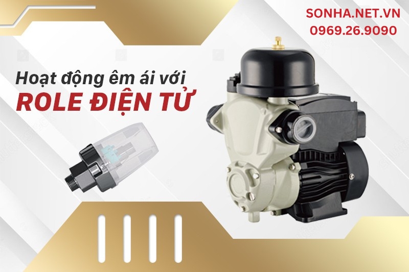 Hoạt động &ecirc;m &aacute;i với Role điện tử với m&aacute;y bơm tăng &aacute;p Shirai JLm 130A