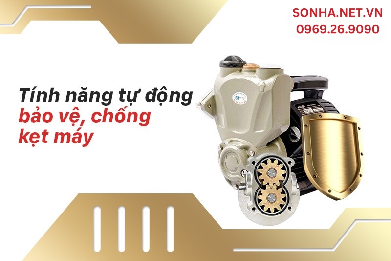 T&iacute;nh tăng tự bảo vệ v&agrave; chống kẹt m&aacute;y th&ocirc;ng minh của m&aacute;y bơm JLm800 shirai