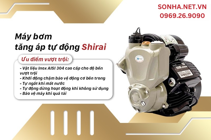 Ưu điểm nổi bật của bơm tăng &aacute;p Shirai JLm 1100A