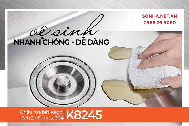 Chậu Kagol K8245-304 dễ d&agrave;ng vệ sinh