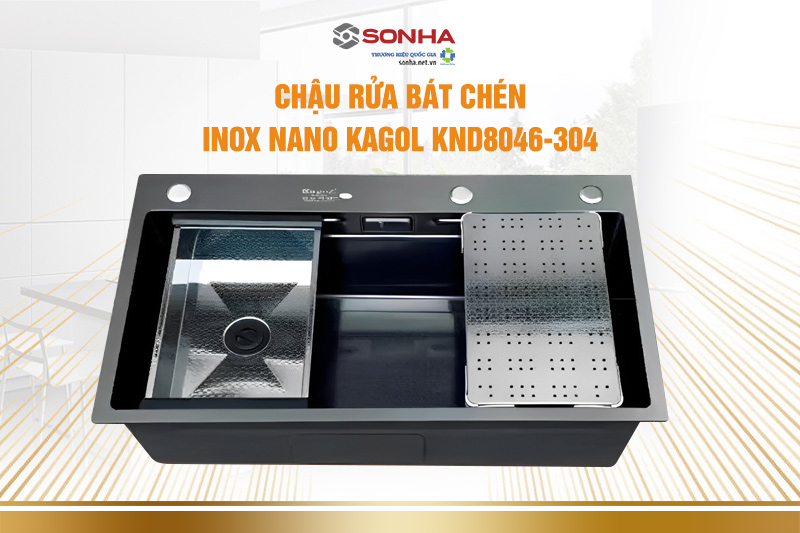  chậu rửa b&aacute;t nano Kagol KNd8046