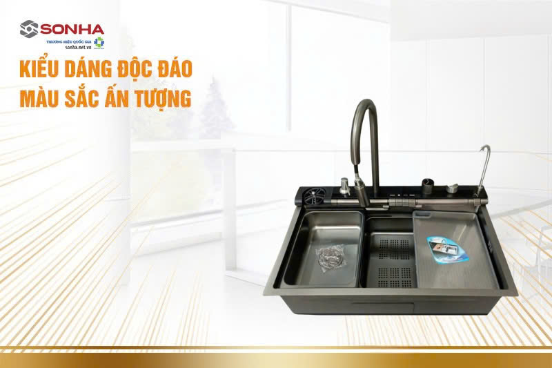Kiểu d&aacute;ng chậu rửa KND7545XTN độc đ&aacute;o, m&agrave;u sắc ấn tượng