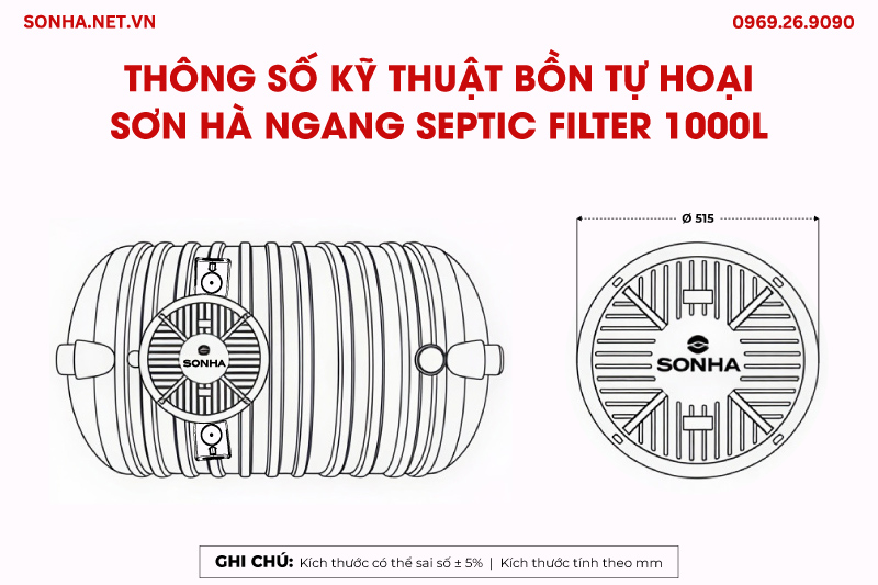 K&iacute;ch thước bồn tự hoại Trang Chủ Game Trực Tuyến Cổng Game 8kbet.com ngang Septic Filter 1000L