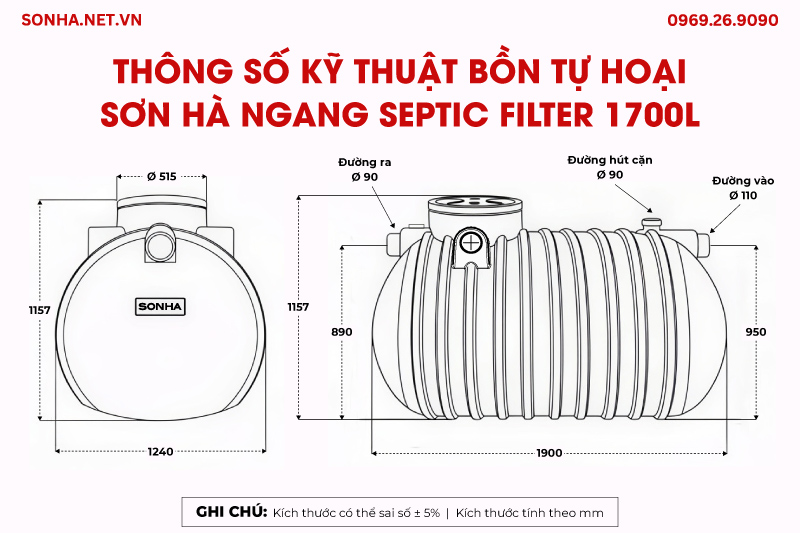 K&iacute;ch thước bồn tự hoại Trang Chủ Game Trực Tuyến Cổng Game 8kbet.com ngang Septic Filter 1700L