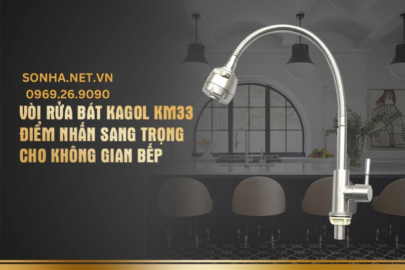 V&ograve;i rửa b&aacute;t Kagol KM33 inox cần mềm một đường nước