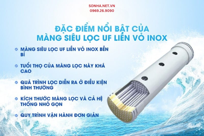 Đặc điểm của màng siêu lọc UF liên vỏ inox