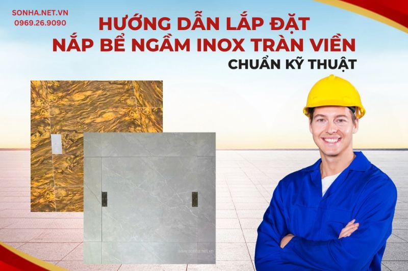 Hướng dẫn lắp đặt nắp bể nước ngầm inox tr&agrave;n viền 500X500 chịu tải 0.5 Tấn