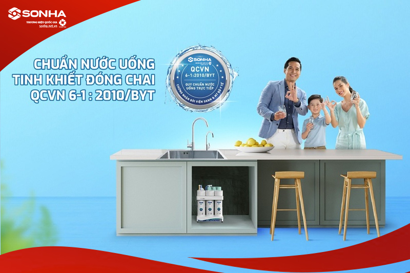 Nước lọc từ m&aacute;y U05 pro đạt ti&ecirc;u chuẩn nước uống tinh khiết
