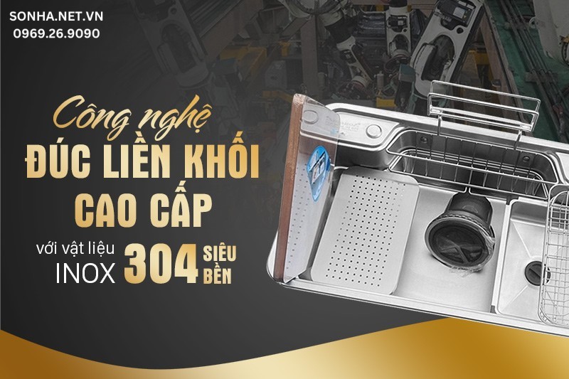 C&ocirc;ng nghệ đ&uacute;c liền khối cao cấp với vật liệu inox 304 si&ecirc;u bền