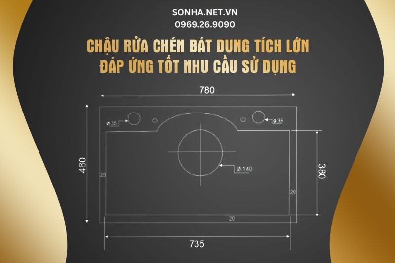 Chậu rửa ch&eacute;n b&aacute;t dung t&iacute;ch lớn - đ&aacute;p ứng tốt nhu cầu sử dụng