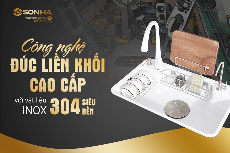 C&ocirc;ng nghệ đ&uacute;c liền khối cao cấp với vật liệu inox 304 si&ecirc;u bền