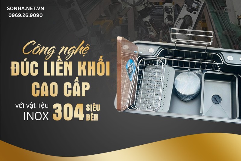 C&ocirc;ng nghệ đ&uacute;c liền khối cao cấp với vật liệu inox 304 si&ecirc;u bền