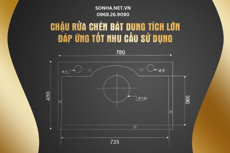 Chậu rửa ch&eacute;n b&aacute;t dung t&iacute;ch lớn - đ&aacute;p ứng tốt nhu cầu sử dụng