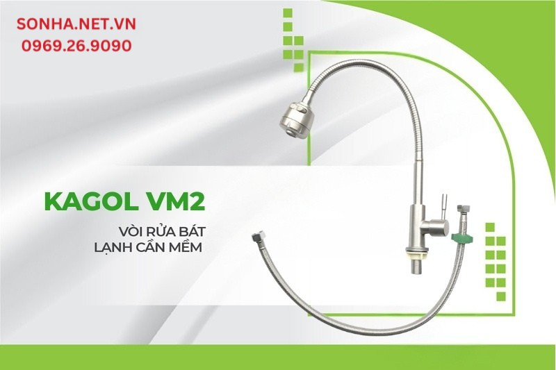Si&ecirc;u phẩm v&ograve;i rửa b&aacute;t ch&eacute;n Kagol VM2 1 đường nước lạnh cần mềm