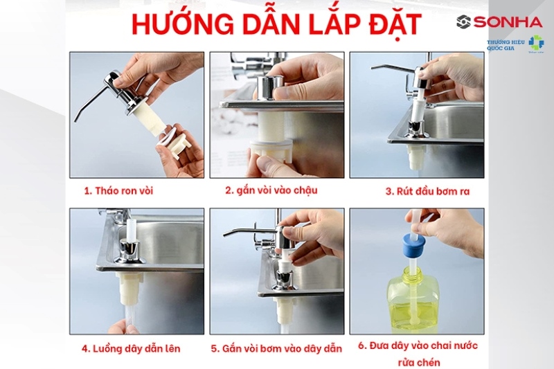 Hướng dẫn lắp đặt v&ograve;i dẫn nước rửa ch&eacute;n GD41